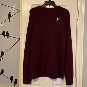 Victoria’s Secret PINK oversized sweater. Maroon.